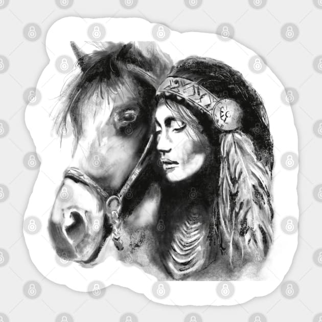 Native American Beauty Sticker by TopTenGraphics